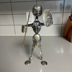 Vintage spoon knight sculpture